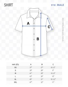 size spec ไซส์เสื้อ