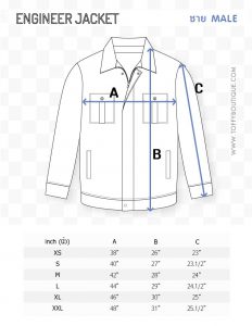 size spec ไซส์เสื้อ