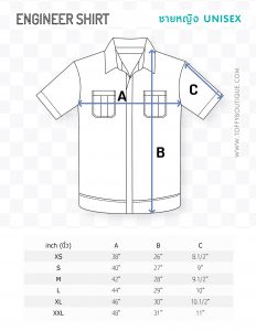 size spec ไซส์เสื้อ