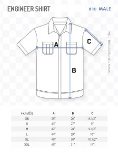 size spec ไซส์เสื้อ