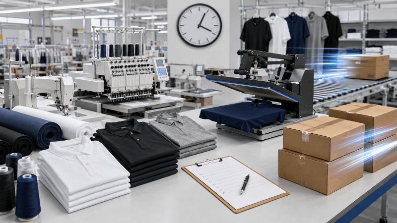 สั่งผลิตเสื้อโปโลด่วน 7-14 วัน มีขั้นตอนและค่าใช้จ่ายเพิ่มขึ้นอย่างไรบ้าง? 
